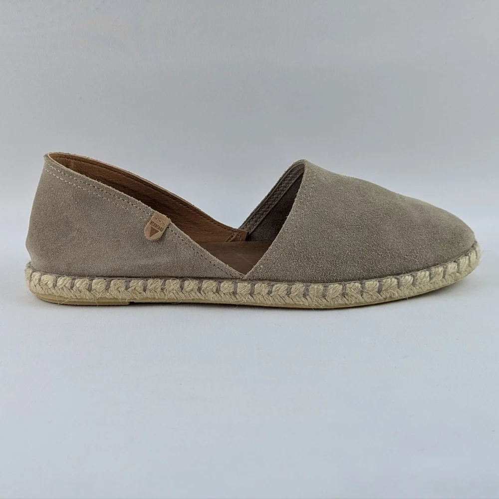 Verbenas Espadrilles Carmen Suede Leather Closed Toe Stone EU40 US 9 NWOB